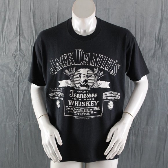 Vintage Graphic T-shir - Jack Daniel's Bottle Logo Novel Teez 1988- Men's Large - Picture 4 of 9